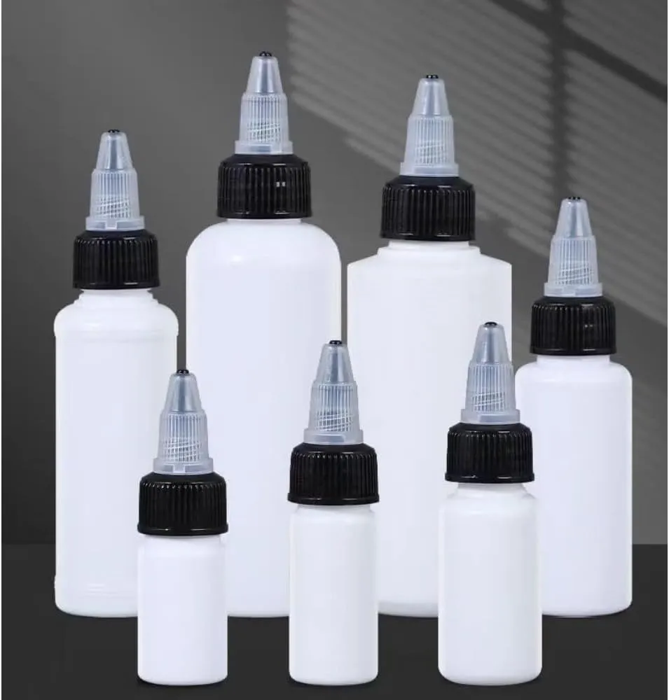50PCS 10ml-250ml Plastic HDPE Squeeze Bottles with Twist Top Cap Travel Dispensing Containers for Paint Art Craft Liquids Lotion Glue Translucent (250ml-Hair water cover,white)