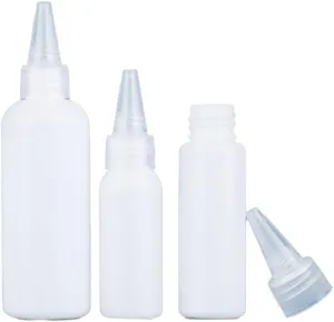 50PCS 10ml-250ml Plastic HDPE Squeeze Bottles with Twist Top Cap Travel Dispensing Containers for Paint Art Craft Liquids Lotion Glue Translucent (250ml-Hair water cover,white)