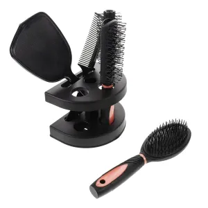 5pcs Pink Static Hair Comb and Mirror Portable Hair Styling Tools for Home and Travel Lightweight Durable Hairbrush Kits with Makeup Mirror for Beauty Care