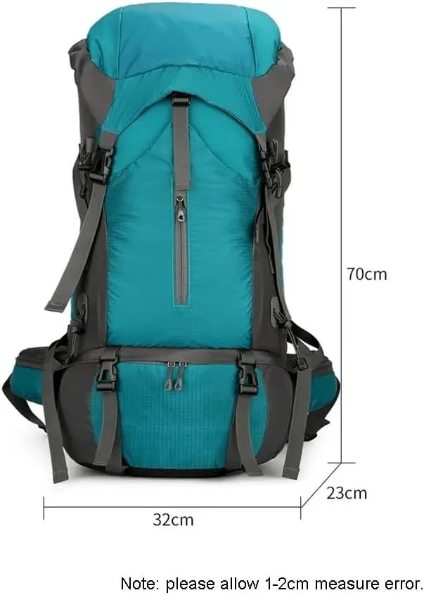 70L Nylon Camping Backpack Travel Bag with Rain Cover Outdoor Hiking Daypack Mountaineering Backpack Shoulder Bags