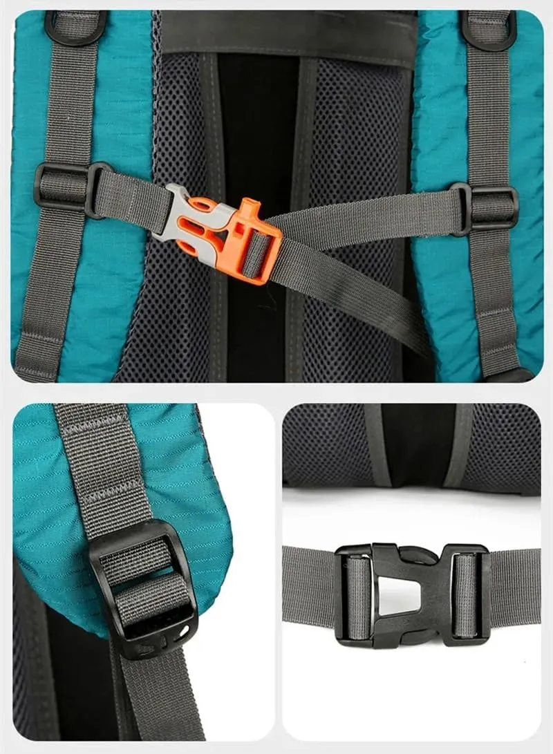 70L Nylon Camping Backpack Travel Bag with Rain Cover Outdoor Hiking Daypack Mountaineering Backpack Shoulder Bags