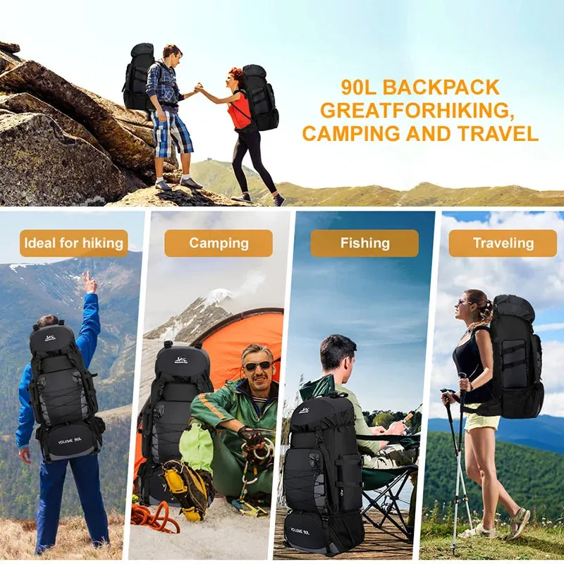 80L/90L Large Camping Backpack: Versatile Travel and Hiking Bag for Men and Women