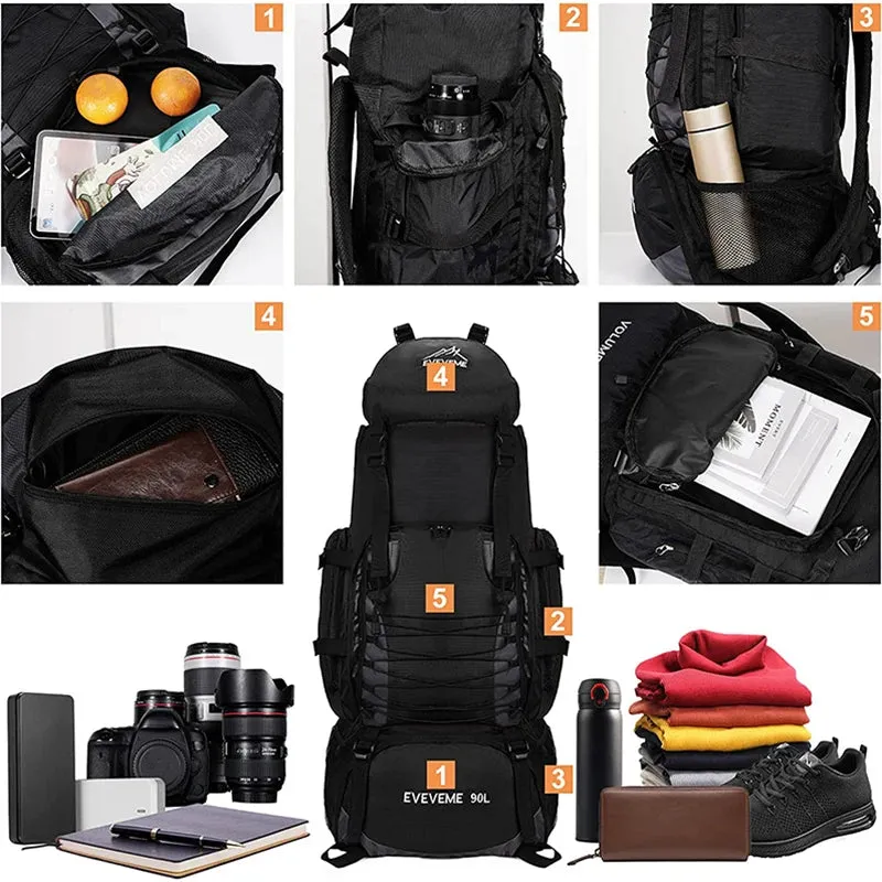 80L/90L Large Camping Backpack: Versatile Travel and Hiking Bag for Men and Women