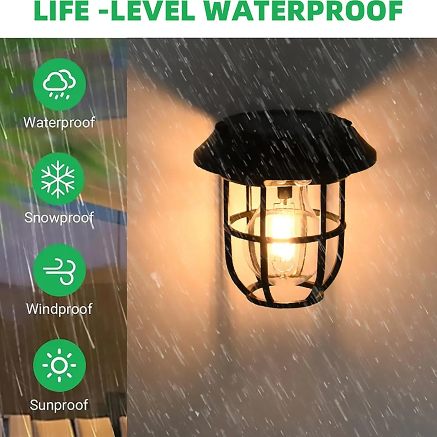 8938 Solar Lantern Wall Lights Fixtures with Motion Sensor (1 Pc)