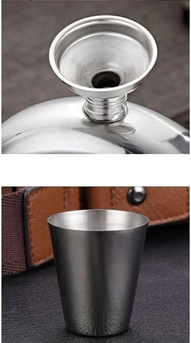 8Oz Travel Flasks 304 Stainless Steel Flasks for Liquor for Men Flasks with Funnel for Wedding Party Birthdays(A)