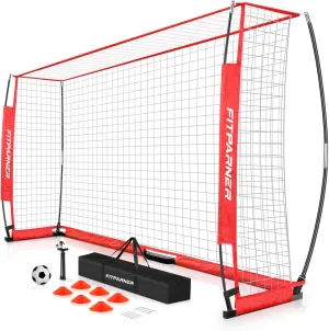 8x6ft,12x6ft Soccer Goals for Backyard,Portable Soccer Goal Training Equipment,Collapsible Metal Base Soccer Net Set,1 Goal  1 Soccer Ball   6 Cones   1 Ball Pump   1 Carry Bag