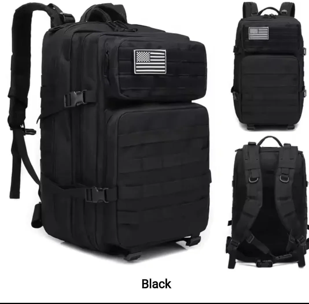 900D Oxford Military Tactical Backpack Molle Army Assault,3 days pack bug out Bag for Photographer,Hicking,Treeking,Travel (Black CP)