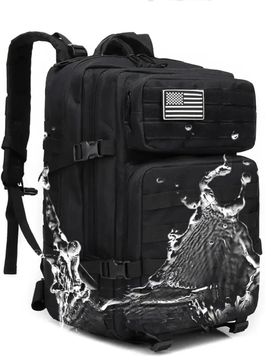 900D Oxford Military Tactical Backpack Molle Army Assault,3 days pack bug out Bag for Photographer,Hicking,Treeking,Travel (Black CP)