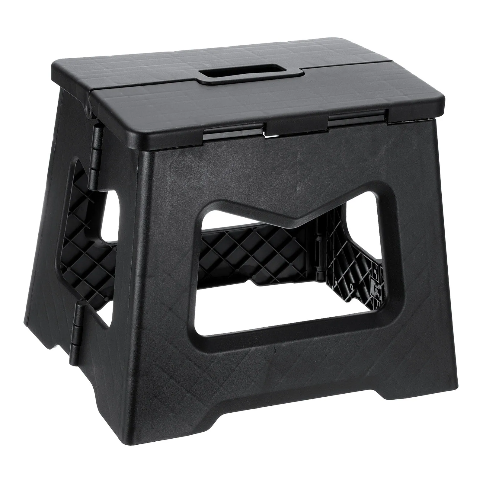 9" Folding Step Stool for Adults 220 lbs Capacity Black - 10.2 x 7.5 x 9.4inch
