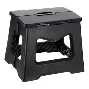 9" Folding Step Stool for Adults 220 lbs Capacity Black - 10.2 x 7.5 x 9.4inch