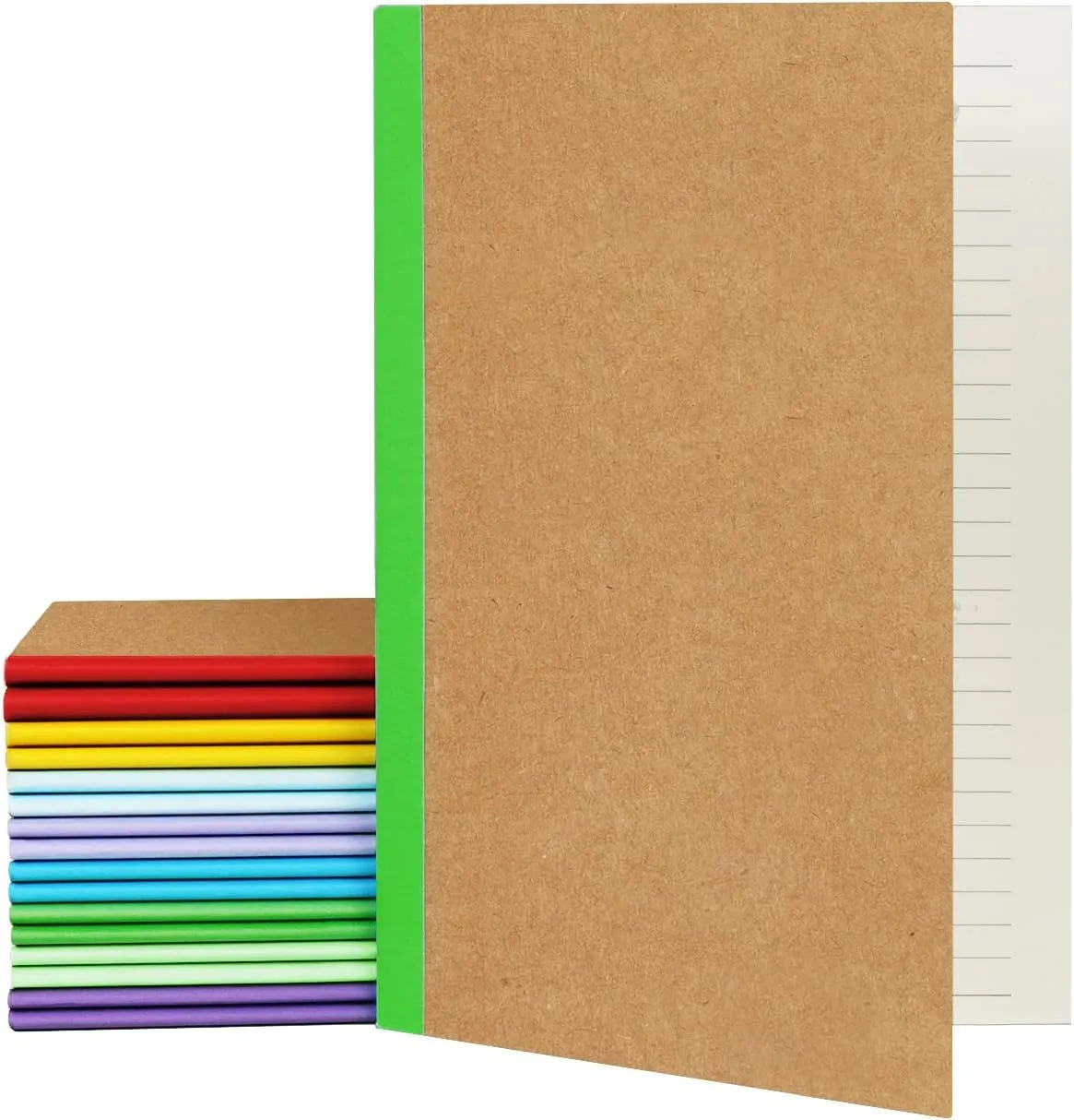 A5 Lined Composition Notebooks Bulk 16 Packs(5.5x8.3") College Ruled,Travel Journal Notebooks Kraft Cover for College Students Writing Journal School Office Supplies
