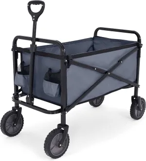 ABCCANOPY Collapsible Wagon for Shopping Sports,120L Folding Grocery Cart with Wheels for Outdoor Garden Camping,Dark Gray