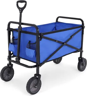 ABCCANOPY Folding Collapsible Utility Wagon Cart Outdoor Garden Shopping Camping Cart, Royal Blue