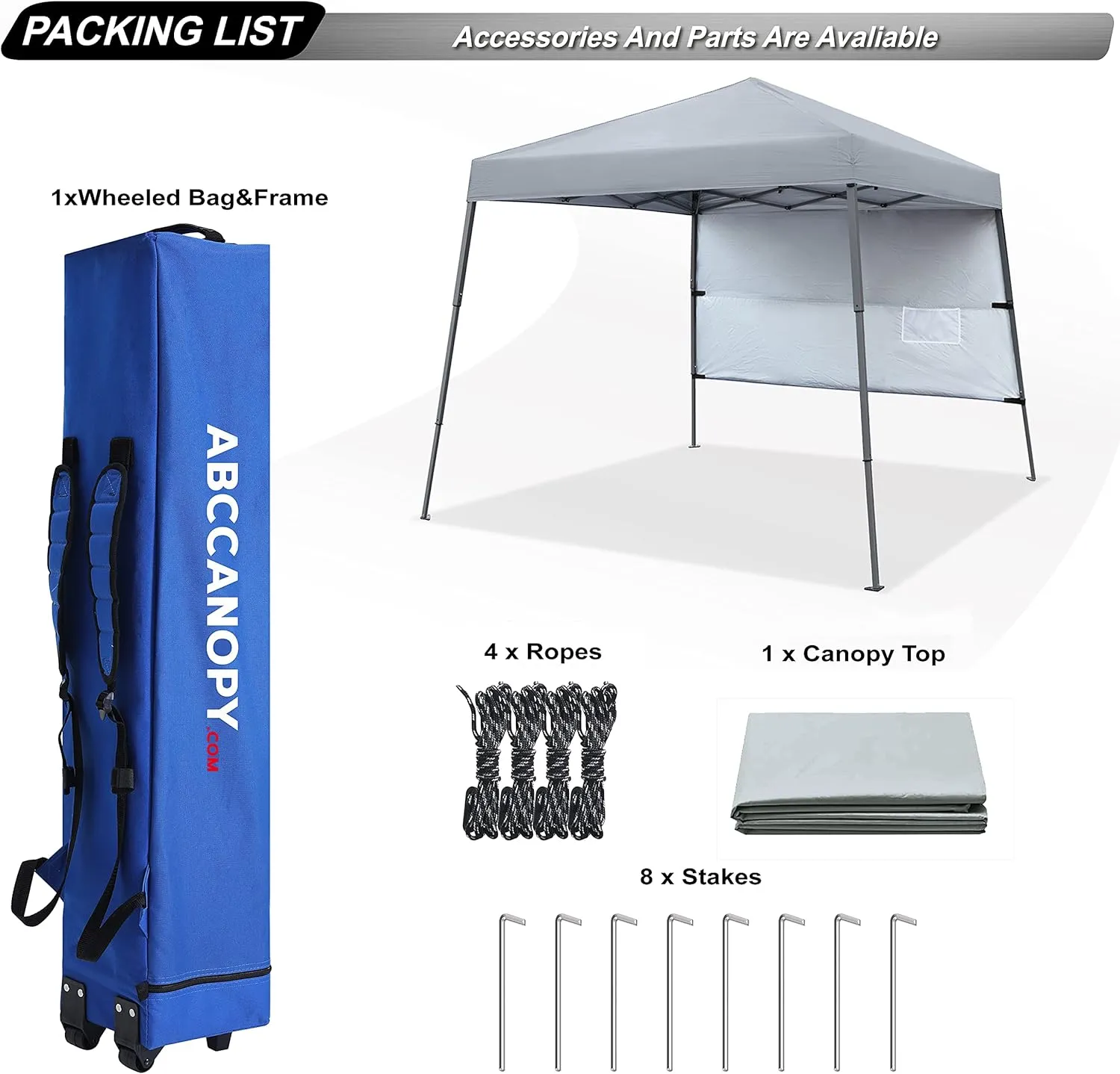 ABCCANOPY Stable Pop Up Beach Tent with Backpack Bag, 10 x 10 ft Base / 8 x 8 ft Top, Gray…