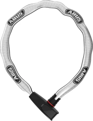 ABUS Catena 6806K Chain Lock - Lightweight Hardened Steel Bicycle Lock with Fashionable Textile Tube - Square Chain with ABUS Security Level 6-85 cm - Reflective Grey
