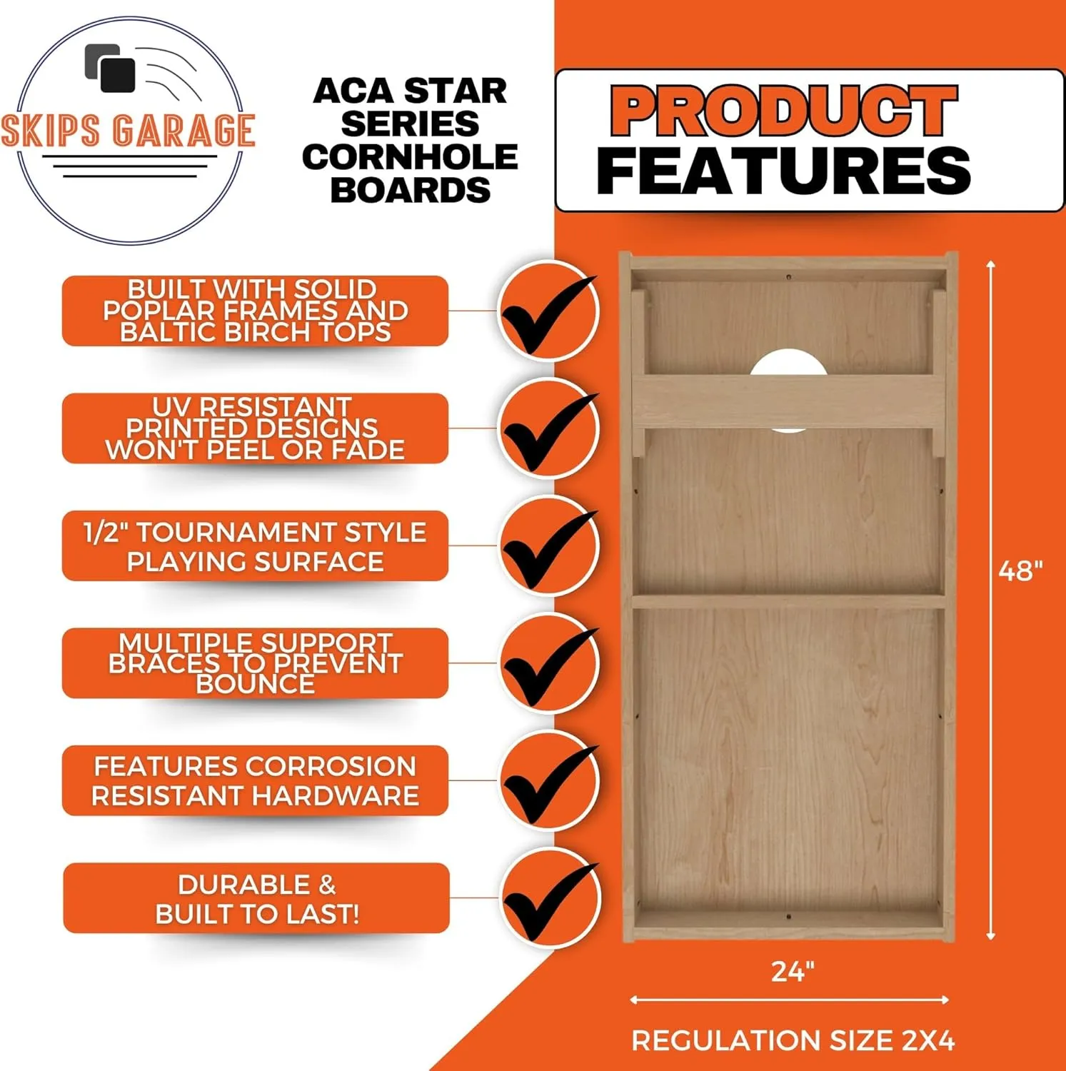 ACA Star Series Cornhole Boards | Florida State Map Design | Regulation Size Outdoor Corn Hole Game