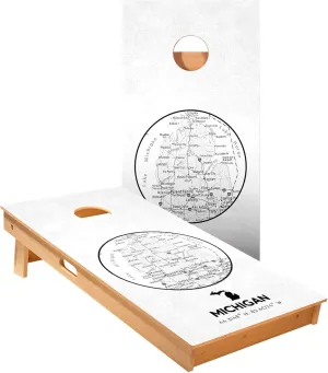 ACA Star Series Cornhole Boards | Michigan State Map Design | Regulation Size Outdoor Corn Hole Game