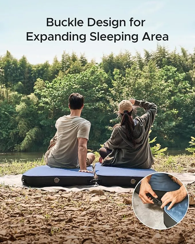 ACACIA 4" Thick Self Inflating Sleeping Pad with Foam, Innovative Y-Shaped Telescopic Structure, Ultraportable Camping Air Mattress with Pump Sack, Outdoor Compact Sleep Bed for Travel Tent Car