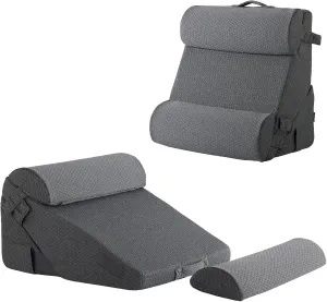 Adjustable 4pcs Bed Wedge Pillow Set, Memory Foam Wedge Pillows Post Surgery for Back, Neck, Leg Pain Relief, Pillow Wedge for Sleeping, Sitting up in Bed, Acid Reflux and GERD, Black