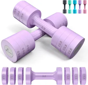 Adjustable Dumbbells Hand Weights Set: Sportneer 5 lb Dumbbell Set of 2 Each 2lb 3lb 4lb 5lb Free Weights Fast Adjust Weight 4 In 1 Weights Dumbbells Set for Women Men Home Gym Exercise Training