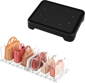 Adjustable Purse Organizers for Closet, Clear Handbag Shelf Dividers Non-Slip Step Stool for Elderly, Indoor/Outdoor Non-Slip Step Platform Assistive Devices for Adults and Elderly