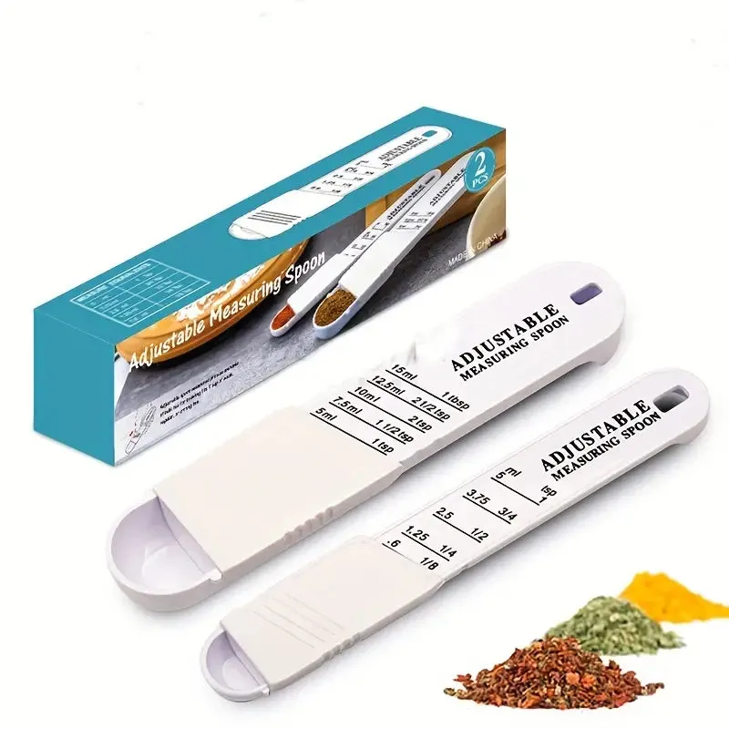 Adjustable Teaspoon and Tablespoon Set for Cooking