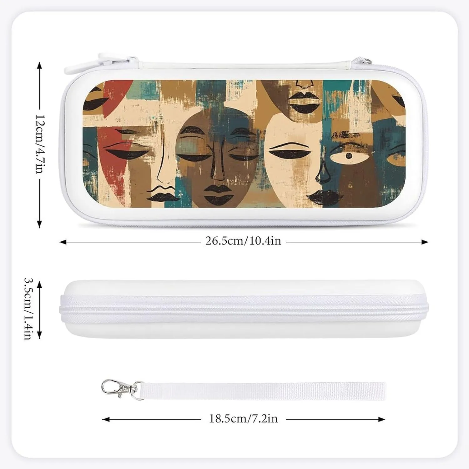 African Faces Art Masks Compatible with Switch Carrying Case Hard Travel Game Bag Pouch with 15 Games Accessories