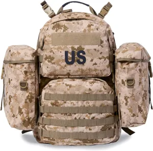 Akmax MOLLE II Medium Rucksack Military Tactical Backpack with Detachable Side Pouches & Upgraded Frame for Enhanced Comfort