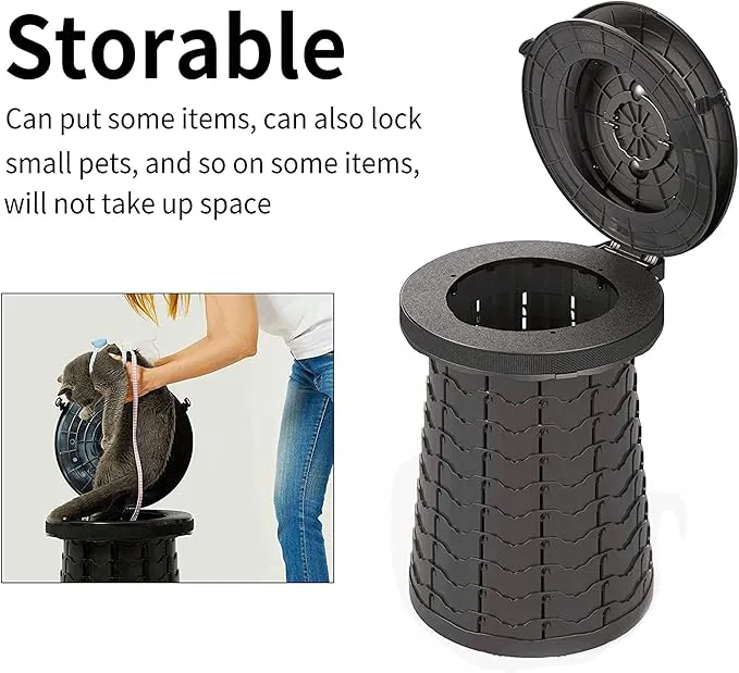 ALEVMOOM XXL Portable Toilet for Camping,880lbs Capacity,19.7" H Adjustable Portable Toilet with 7 Garbage Bags,Porta Potty for Adults,Collapsible Luggable Loo for Camping/Travel/Hiking/Car