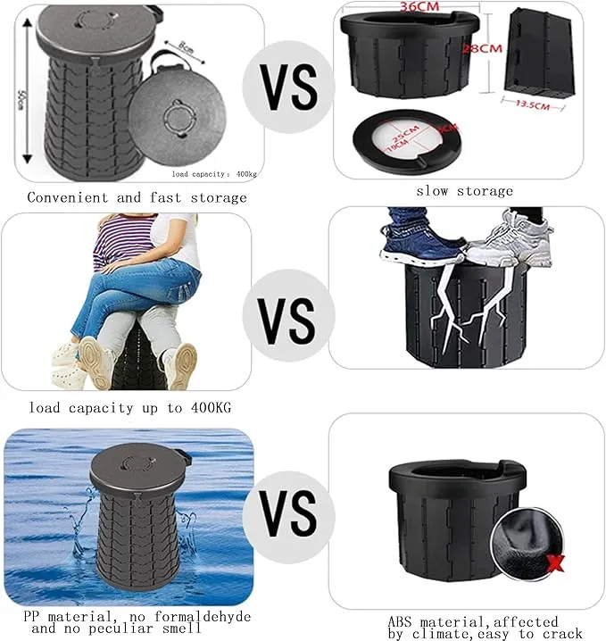 ALEVMOOM XXL Portable Toilet for Camping,880lbs Capacity,19.7" H Adjustable Portable Toilet with 7 Garbage Bags,Porta Potty for Adults,Collapsible Luggable Loo for Camping/Travel/Hiking/Car