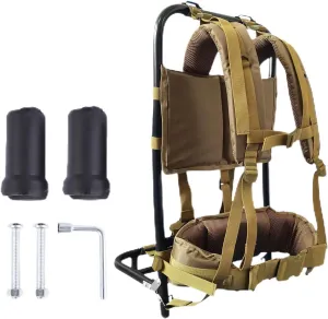 Alice Pack Frame, 132LBS External Frame Backpack Hiking Backpack Frame Hunting Pack Frame Hunting Backpack Frame, Backpack Accessories for Travel Mountaineering (Khaki)
