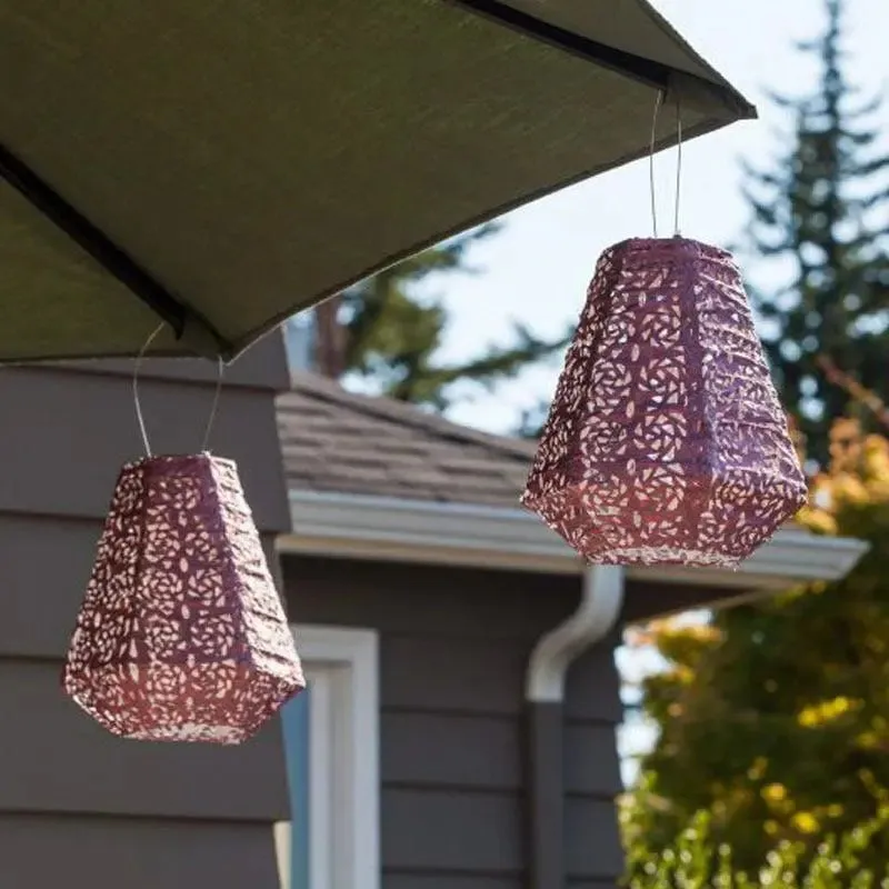 Allsop Soji Stella Prism Solar Lantern in Metallic Orchid