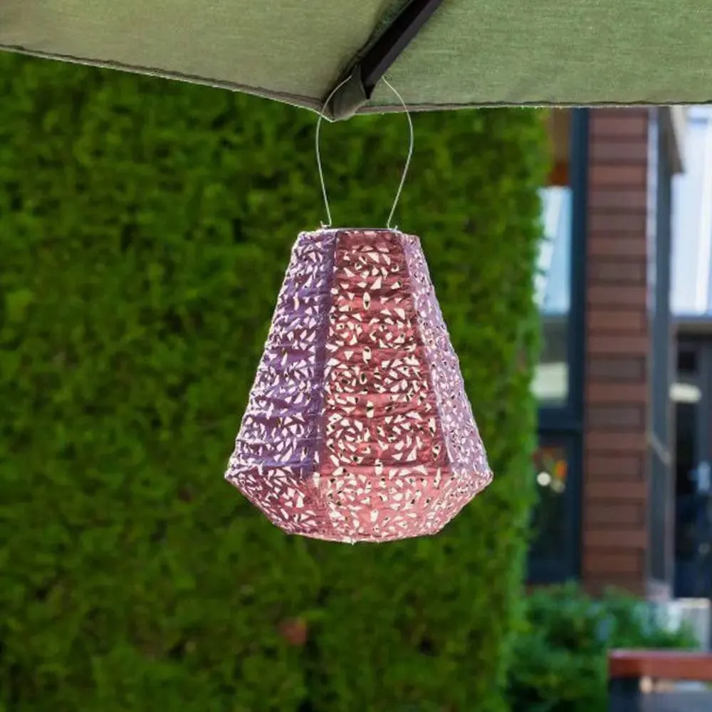 Allsop Soji Stella Prism Solar Lantern in Metallic Orchid