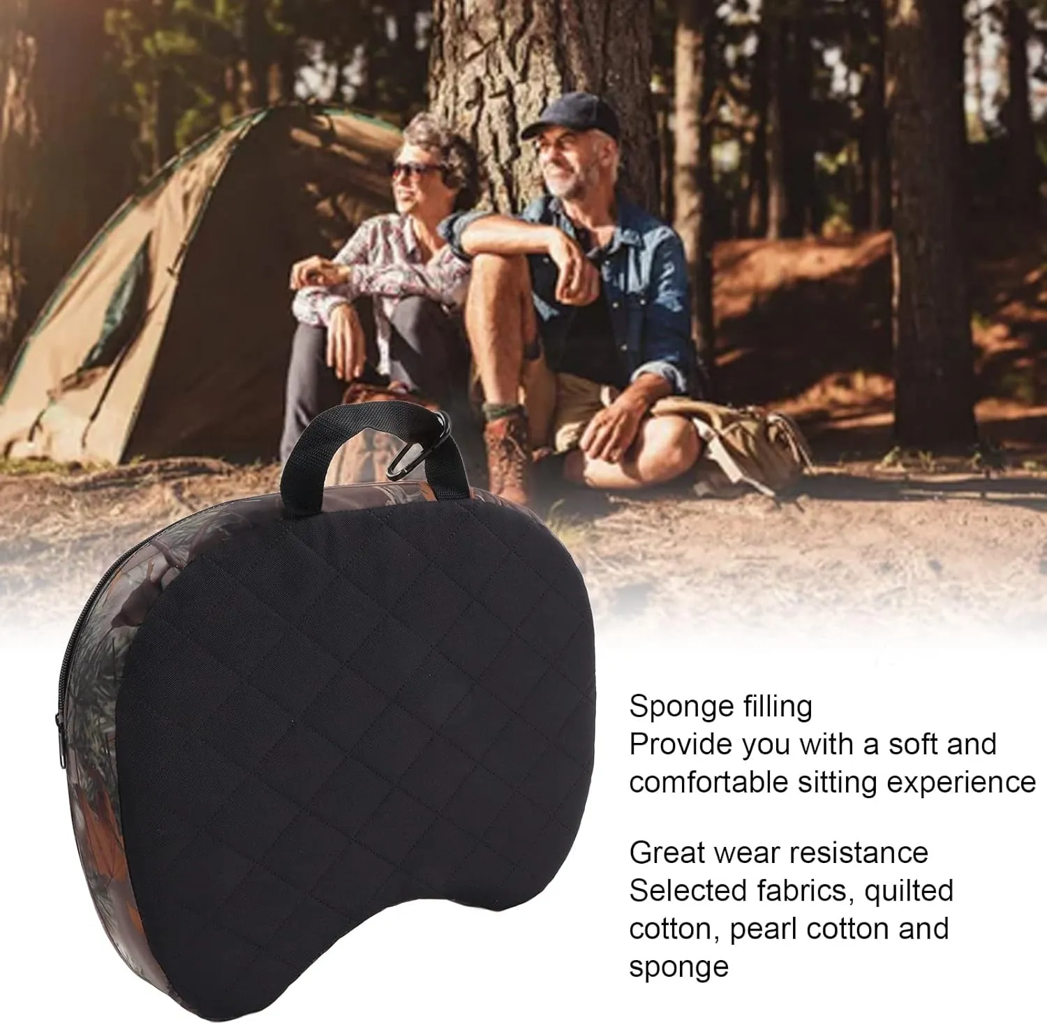 Alomejor Outdoor Sitting Pad, Multi Functional Foam Padded Hunting Seat Cushion Dustproof Zipper for Picnic