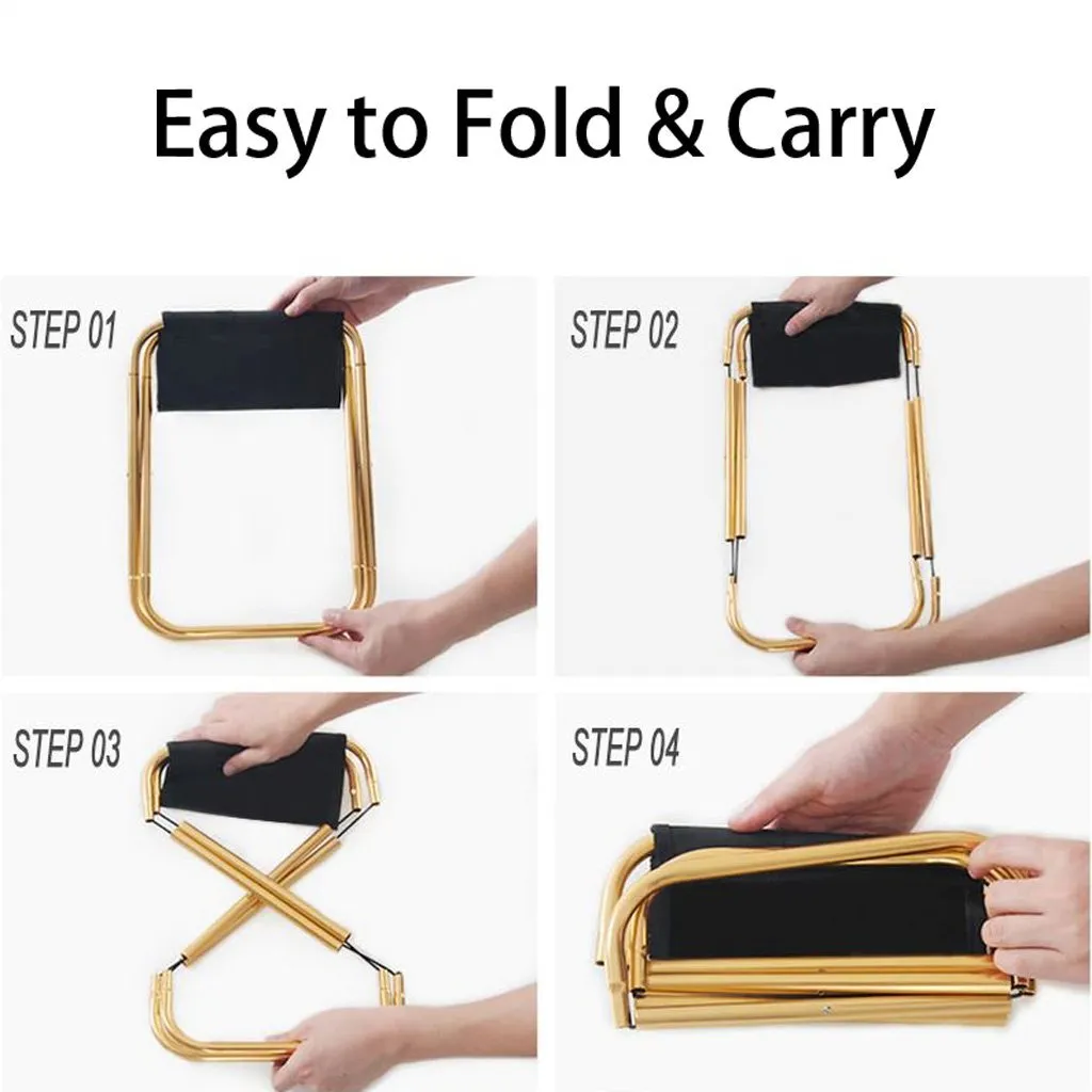 Aluminum Camping Stool Portable Folding Sports Travel Camp Fishing Chair Outdoor Large
