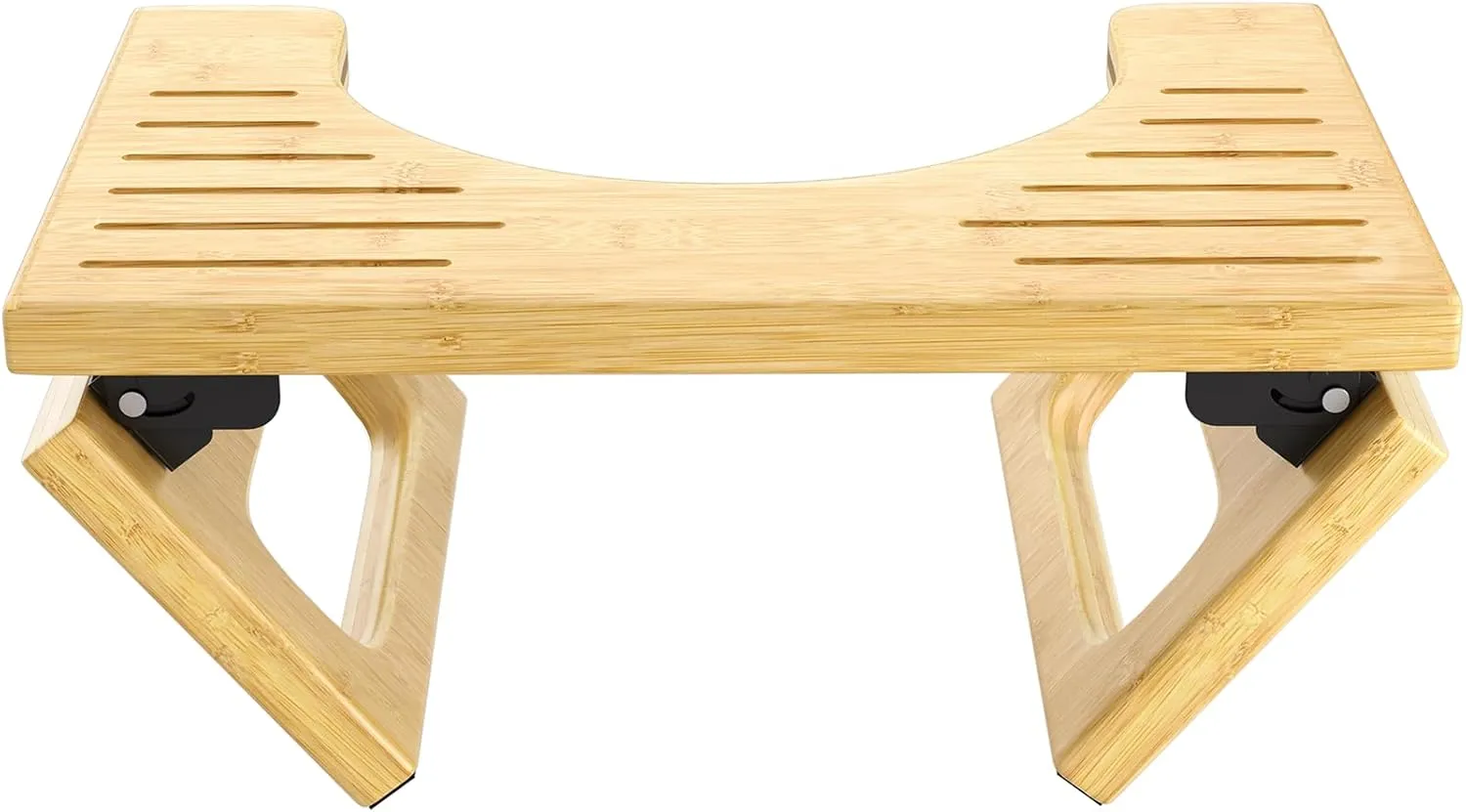 AmazerBath 7 Inches Bamboo Toilet Stool Squat for Adult, Foldable Squatting Potty Stool for Bathroom, Poop Step Stool with Non-Slip Strip, Space-Saving, No Assembly Required, Natural Color