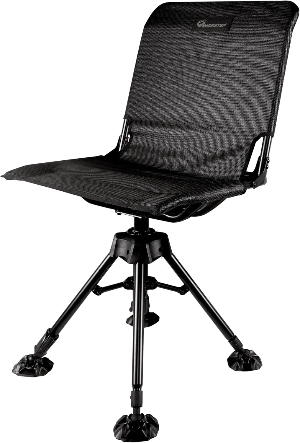 Ameristep Portable Folding Design Hunting Lightweight Heavy-Duty 360 Silent Swivel Blind Chair, Black