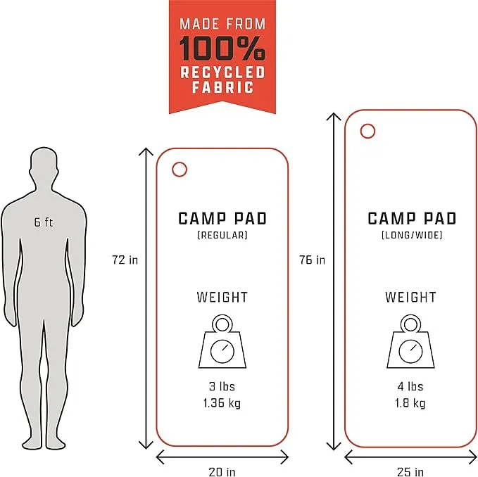 AMPEX Camping Pad Self Inflating | Camping Mattress, Sleeping Pad for Camping, Backpacking, Hiking, Air & Foam Filled, Camping Bed for Tents & Cot, Camping, Backpacking Gear (Long/Wide Size)