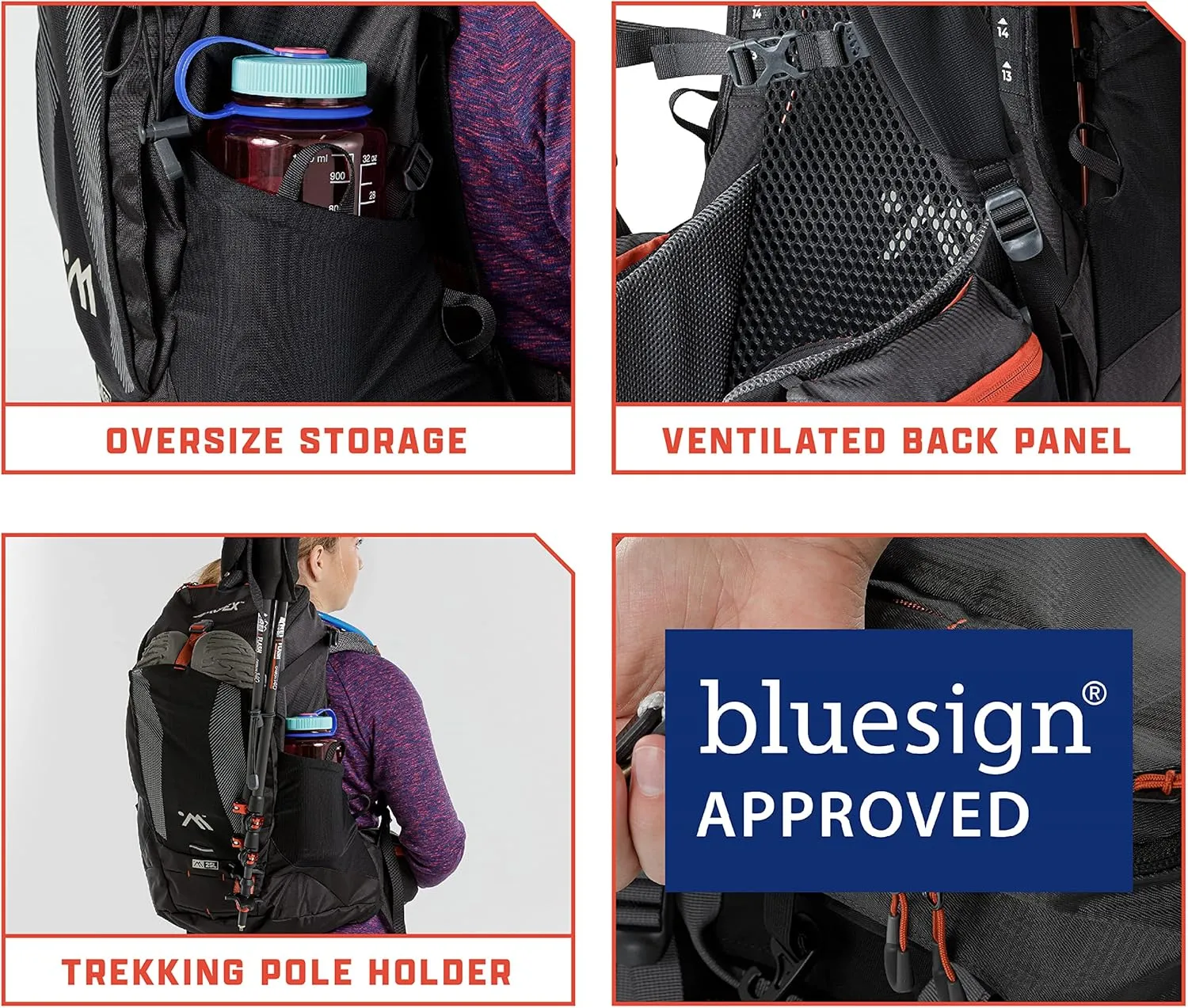 AMPEX Hiking Backpack | Camping Essentials Lightweight Backpack for Men & Women, Travel Bag for Backpacking, Camping, Hunting and More (25 Liter)