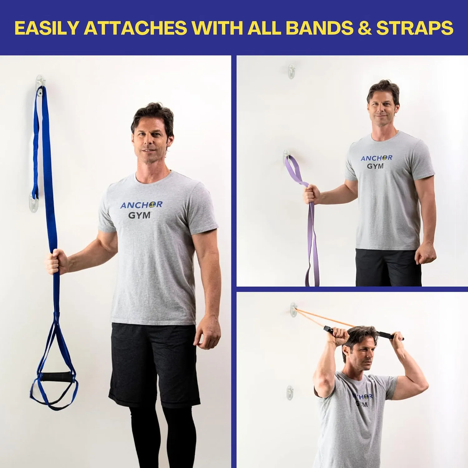 Anchor Gym Mini H1 - Resistance Band Wall Anchors for Home Workouts | Wall Mount Anchor for Resistance Bands, Stretch Straps & Suspension Trainers