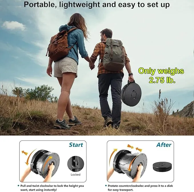 ANJ OUTDOORS Retractable Camping Toilet with Female Urinal | Adjustable Height Portable Toilet for Adults and Kids | Portable Potty, Camp Toilet, Travel Toilet Set