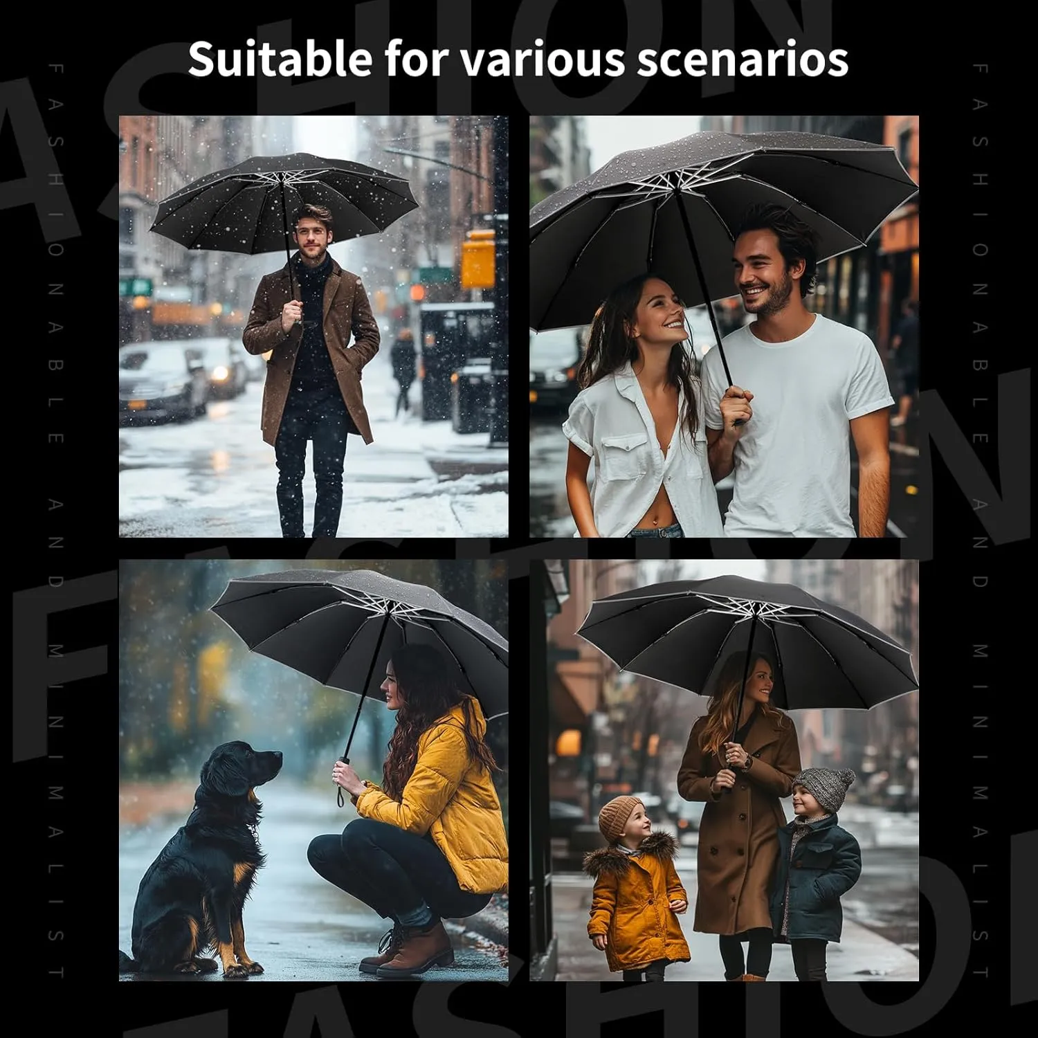 antor Backpack Compact Windproof Rain Umbrella for Adults,Portable Inverted Folding Travel Car Umbrella,Sun Reflecting,Automatic Open & Close