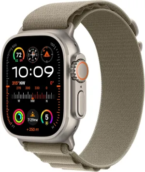 Apple Watch Ultra 2 [GPS   Cellular 49mm] Smartwatch with Rugged Titanium Case & Olive Alpine Loop Medium. Fitness Tracker, Precision GPS, Action Button, Extra-Long Battery Life