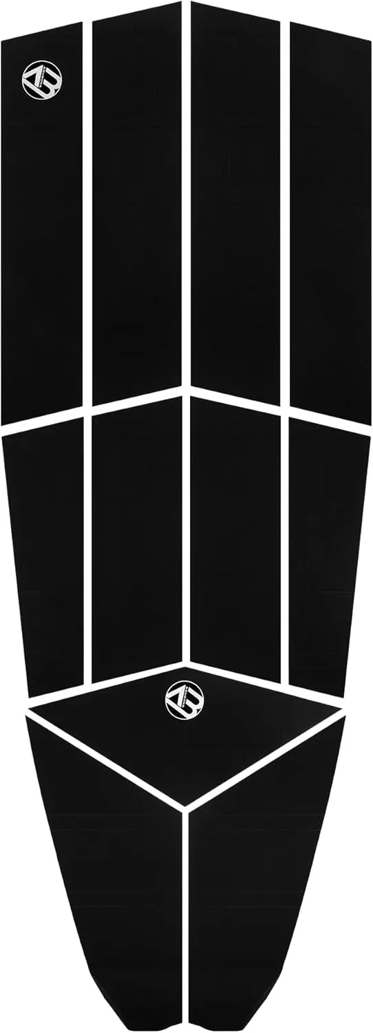 AQUBONA 11 Piece Surf Small Deck Traction Pad Premium EVA Grip Foam with 3M Adhesive for Longboard Paddleboard Surfboard, Deck Pad/Traction Pad/Tail Pads White, Black