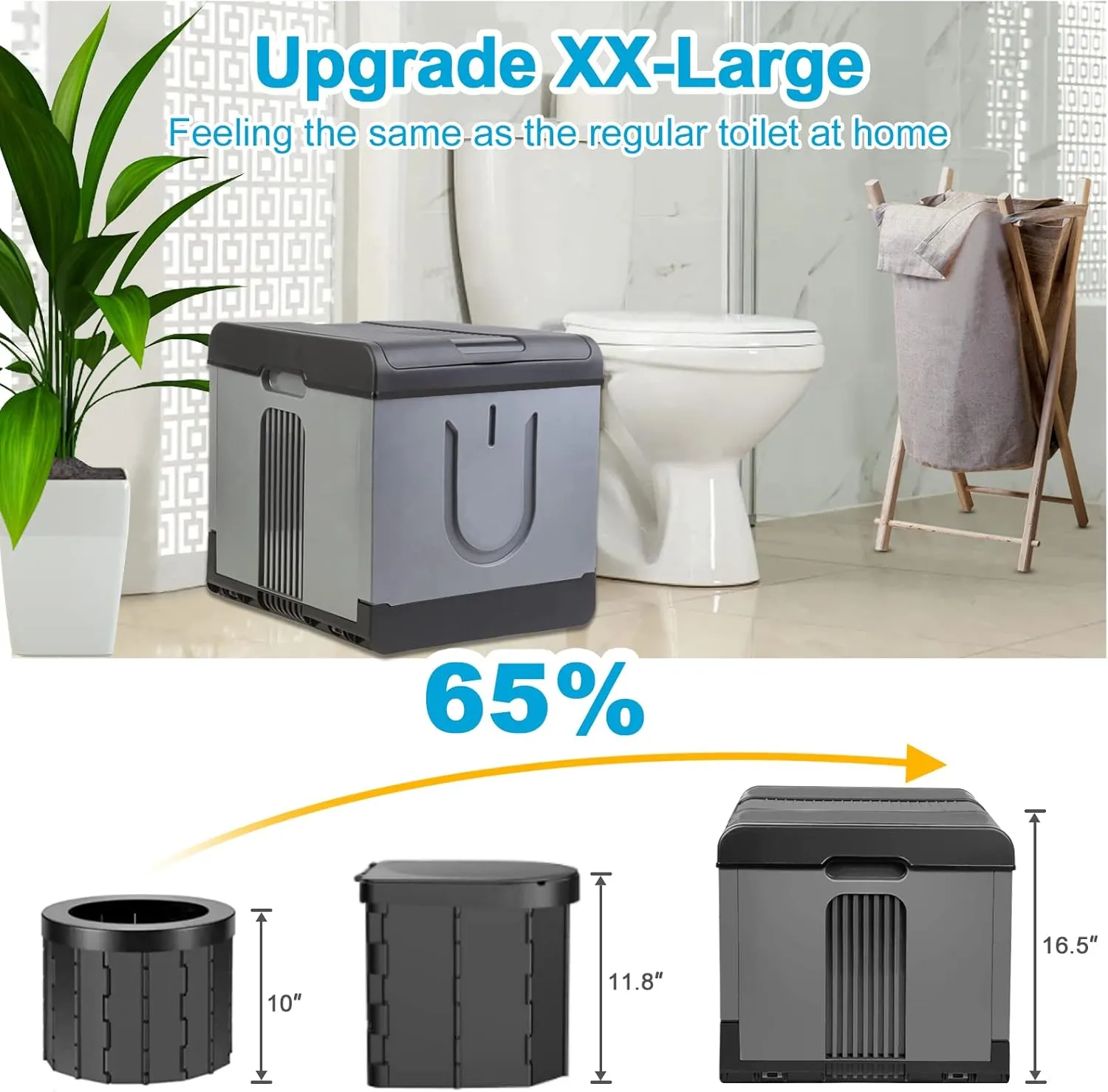 ARCITON PORMYTRIP Portable Toilet Camping Toilets for Car Indoor Outdoor Commode Foldable Travel Potty for Camping,Tent,Hiking,Boating,Long Road Trips,Traffic jam,Home