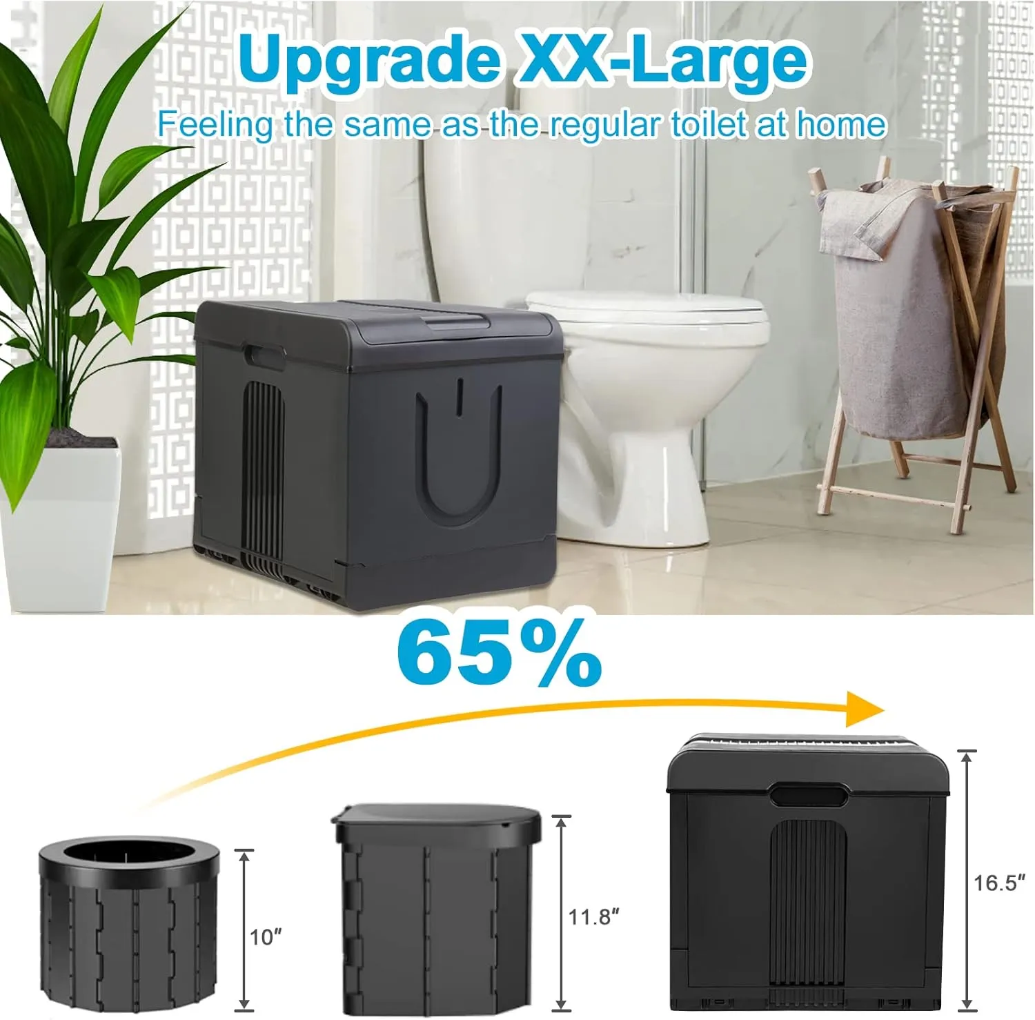 ARCITON PORMYTRIP Portable Toilet Camping Toilets for Car Indoor Outdoor Commode Foldable Travel Potty for Camping,Tent,Hiking,Boating,Long Road Trips,Traffic jam,Home