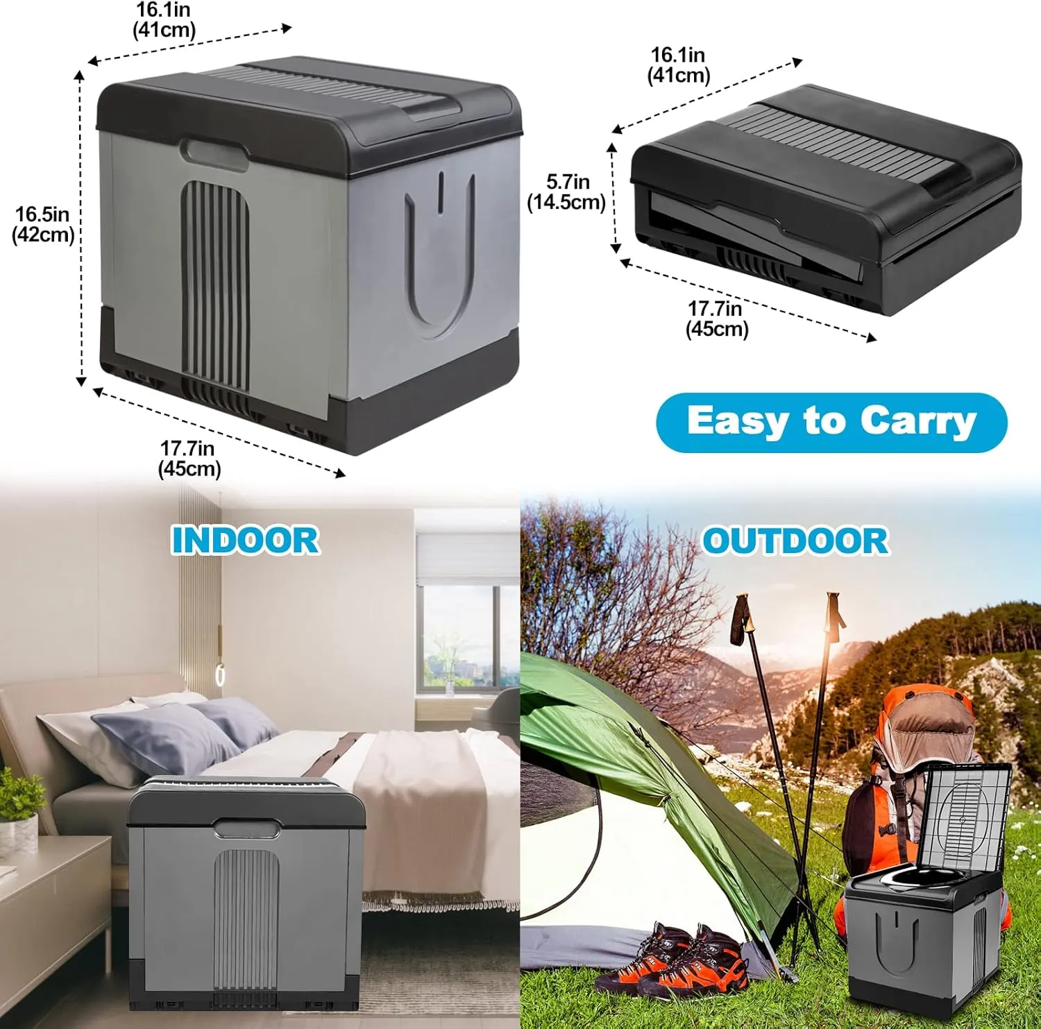 ARCITON PORMYTRIP Portable Toilet Camping Toilets for Car Indoor Outdoor Commode Foldable Travel Potty for Camping,Tent,Hiking,Boating,Long Road Trips,Traffic jam,Home