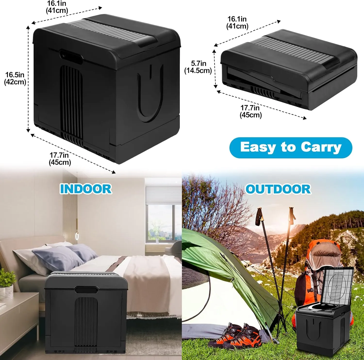 ARCITON PORMYTRIP Portable Toilet Camping Toilets for Car Indoor Outdoor Commode Foldable Travel Potty for Camping,Tent,Hiking,Boating,Long Road Trips,Traffic jam,Home