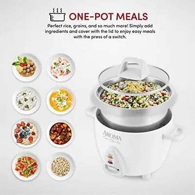 Aroma Housewares Select Stainless Rice Cooker & Warmer with Uncoated Inner Po...