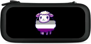 Asexual Flag Sheep Compatible with Switch Carrying Case Hard Travel Game Bag Pouch with 15 Games Accessories